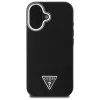 Coque rigide MagSafe Guess Grained Triangle pour Apple iPhone 16 Plus - noire