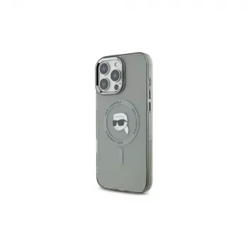 Coque rigide Karl Lagerfeld KLHMP16LHLSKIK IML Metal Karl Head MagSafe pour Apple iPhone 16 Pro 6,3 inch noire