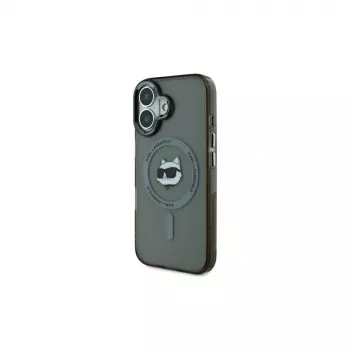 Coque rigide Karl Lagerfeld KLHMP16MHLSCHK IML Metal Choupette Head MagSafe pour iPhone Plus 6,7 inch noire