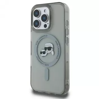 Coque rigide Karl Lagerfeld KLHMP16XHLSKCK IML Metal Karl & Choupette Head MagSafe pour Apple iPhone 16 Pro Max 6,9 inch, noire