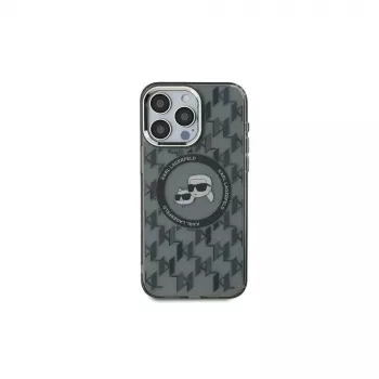 Coque MagSafe Karl Lagerfeld KLHMP16SHMCKMHK IML Monogram Karl & Choupette Head pour iPhone 16 6,1 inch noire