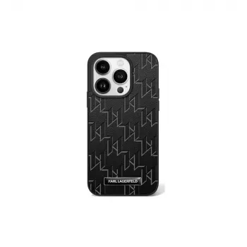 Coque rigide MagSafe Karl Lagerfeld KLHMP16MPKHPORPK Hot Stamp pour iPhone 16 Plus 6,7 inch, noire