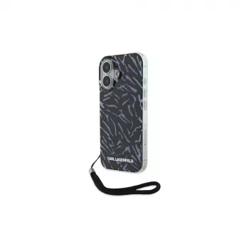 Coque Karl Lagerfeld Zebra With Cord pour Apple iPhone 16 - Violet