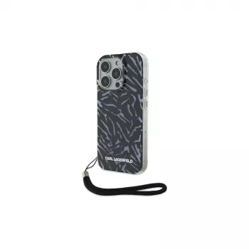 Coque Karl Lagerfeld Zebra With Cord pour iPhone 16 Pro, violet