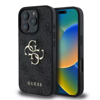 Guess GUHCP16L4GMGGR Hardcase for Apple iPhone 16 Pro 6.3 inch Black 4G Big Logo