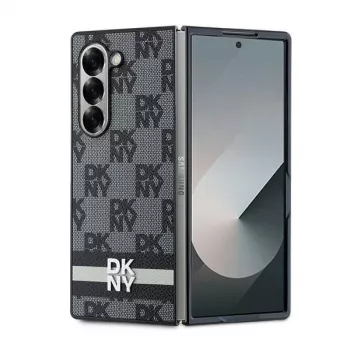DKNY DKHCZFD6PCPTSSKZ Coque rigide motif à carreaux rayures imprimées pour Samsung Galaxy Z Fold 6 - noir