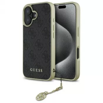Guess GUHCP16SGF4GGR iPhone 16 6.1 inch Black Hard Case 4G Charms Collection