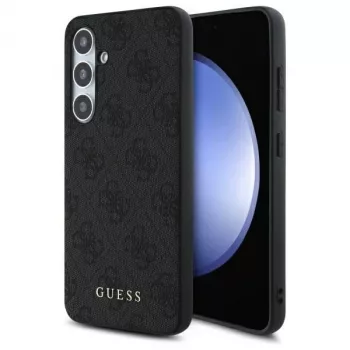 Coque arrière Guess 4G Metal Gold Logo pour Samsung Galaxy S24 FE - grise