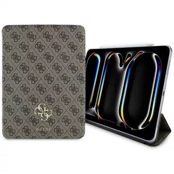 Guess GUFC11PM24PS4SGW Étui folio magnétique 4G Big Logo pour iPad Pro 11 M4 2024 / M5 2025 marron