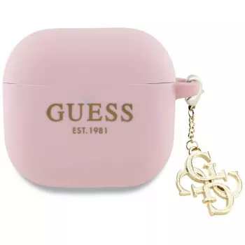 Guess GUA4LECG4P Coque pour AirPods 4 rose silicone 4G Charm