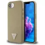 Coque MagSafe Guess Grained Triangle pour iPhone 16e (marron)