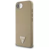 Coque MagSafe Guess Grained Triangle pour iPhone 16e (marron)