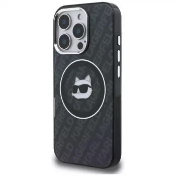 Coque KARL LAGERFELD IML Choupette Head Logo MagSafe pour Apple iPhone 16 Pro Max noire