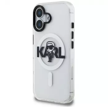 Coque MagSafe KARL LAGERFELD IML Karl Sketch Logo pour iPhone 16, transparente