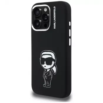 Coque MagSafe KARL LAGERFELD en silicone Karl Sketch pour Apple iPhone 16 Pro Max, noire