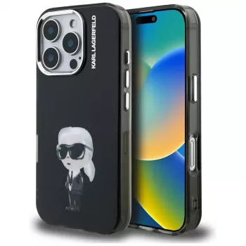 Coque Karl Lagerfeld IML Aquarelle Karl & Logo pour iPhone 16 Pro Max, noire