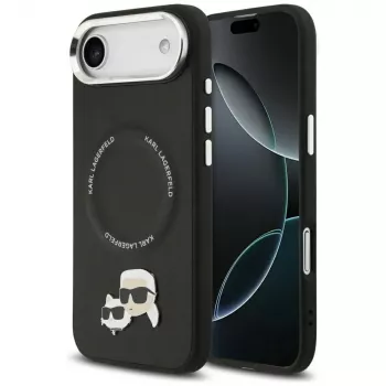 Coque MagSafe KARL LAGERFELD Karl & Choupette Pins pour iPhone Air, noire