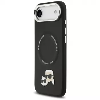 Coque MagSafe KARL LAGERFELD Karl & Choupette Pins pour iPhone Air, noire