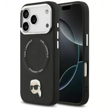 Coque MagSafe KARL LAGERFELD Karl Pin pour Apple iPhone 17 Pro - noire
