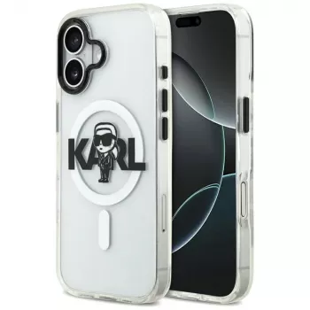 Coque MagSafe IML Karl Sketch Logo KARL LAGERFELD pour Apple iPhone 17 transparente