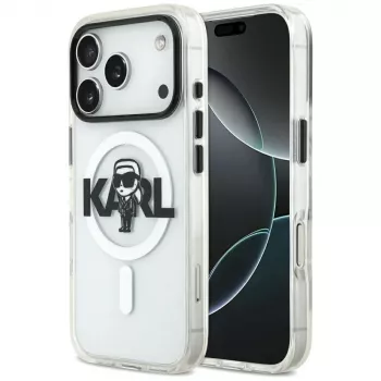 Coque MagSafe IML Karl Sketch Logo KARL LAGERFELD pour iPhone 17 Pro transparente