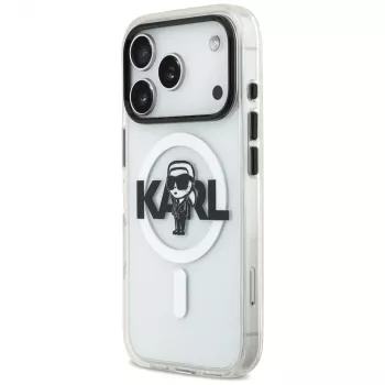 Coque MagSafe IML Karl Sketch Logo KARL LAGERFELD pour iPhone 17 Pro transparente