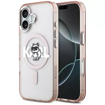 Coque MagSafe IML Choupette Sketch Logo Karl Lagerfeld pour iPhone 17, rose