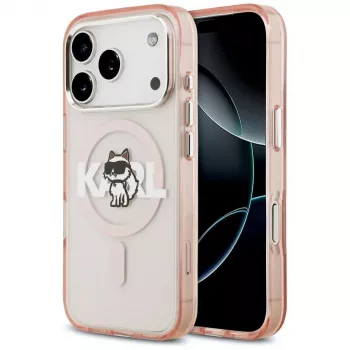 Coque MagSafe IML Choupette Sketch Logo Karl Lagerfeld pour iPhone 17 Pro - rose