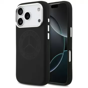 Coque Mercedes Silicone Vintage Logo MagSafe pour iPhone 17 Pro noire