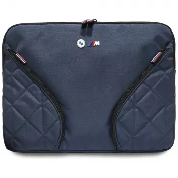 Housse ordinateur BMW Nylon 16 pouces bleu marine avec logo métal