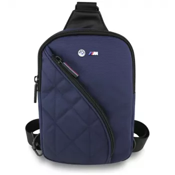Sacoche bandoulière pour téléphone BMW Nylon avec poche et logo métal bleu marine