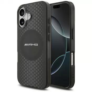 Coque MagSafe MERCEDES AMG Double Layer Transparent Graphics pour iPhone 17 noire
