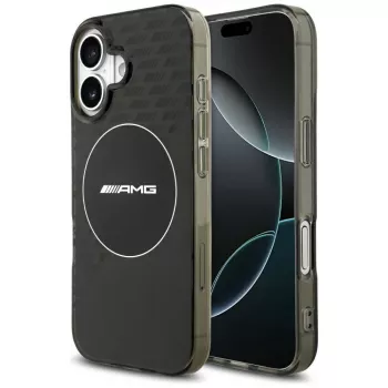Coque MagSafe Mercedes AMG Double Layer Transparent Smoked pour iPhone 17, noire