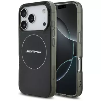 Coque MagSafe Mercedes AMG Double Layer Transparent Smoked pour iPhone 17 Pro, noire