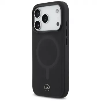 Coque Mercedes Plain Smooth Leather MagSafe pour iPhone 17 Pro noire