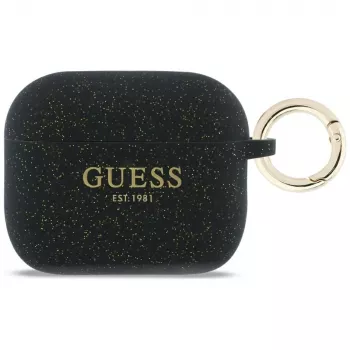 Guess Silicone Glitter Ring Case for AirPods Pro 3, Black