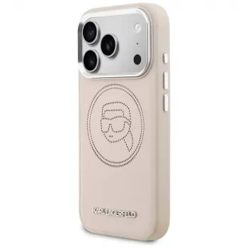 KARL LAGERFELD K Head Point Logo Coque MagSafe pour iPhone 17 Pro Max, rose