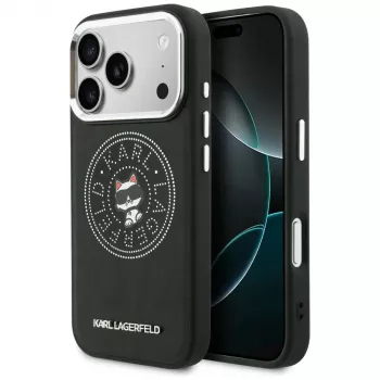 Karl Lagerfeld Point & ChoupetteSketch Coque MagSafe pour iPhone 17 Pro, noir