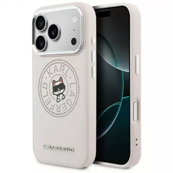 Karl Lagerfeld Point & ChoupetteSketch Coque MagSafe pour Apple iPhone 17 Pro, rose