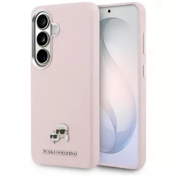 Coque MagSafe Karl Lagerfeld Saffiano KC MetalLogo pour Samsung Galaxy S26+ rose