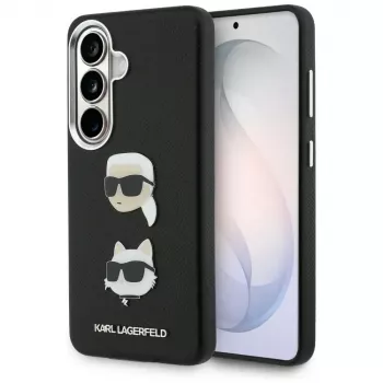 Coque métal KARL LAGERFELD Saffiano DoubleHeads pour Samsung Galaxy S26, noire