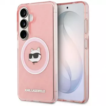 Coque MagSafe Karl Lagerfeld IML Repeated Choupette pour Samsung Galaxy S26+ rose