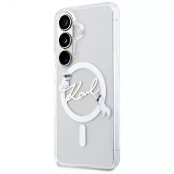 Coque MagSafe KARL LAGERFELD IML KC Script pour Samsung Galaxy S26, transparente