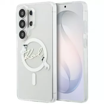 Coque MagSafe Karl Lagerfeld IML KC Script pour Samsung Galaxy S26 Ultra (transparente)
