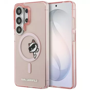 Coque MagSafe KARL LAGERFELD IML Peekaboo Choupette pour Samsung Galaxy S26 Ultra, rose