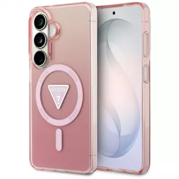 Coque MagSafe Guess IML Gradient Triangle pour Samsung Galaxy S26 (rose)