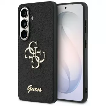 Coque Guess Fixed Glitter Big 4G Metal Logo pour Samsung Galaxy S26 (noire)