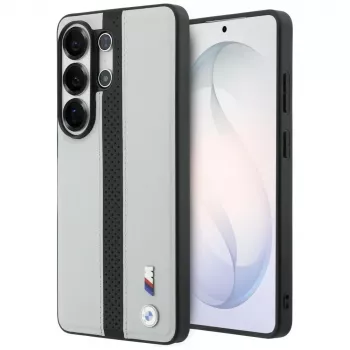 Coque MagSafe BMW Perforated Stripe Logo pour Samsung Galaxy S26 Ultra grise