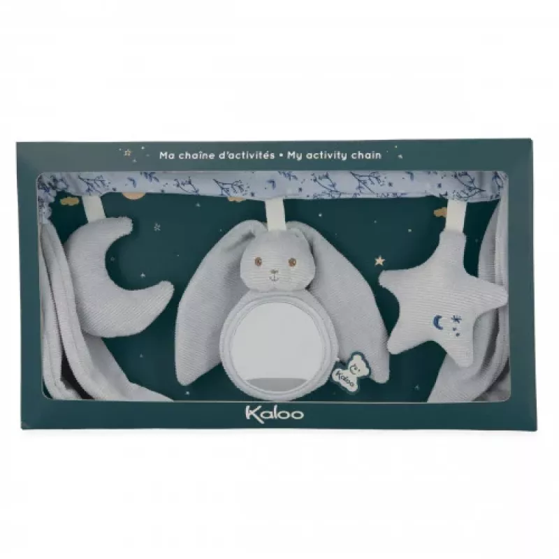 Chaîne d'activités de poussette Kaloo Lapinoo lapin bleu