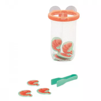 Janod épuisette à crevettes – manche en bois, filet bleu – jouet d'exploration nature pour enfants dès 3 ans